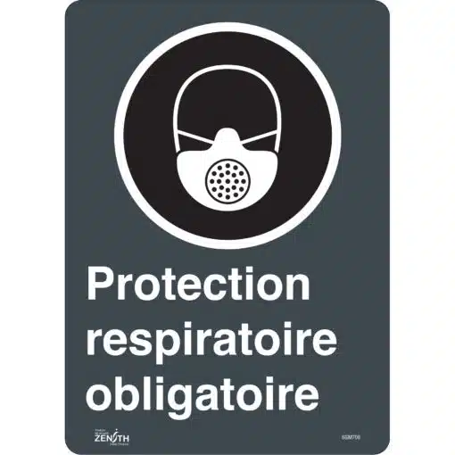 Raspiratory protection required sign in french