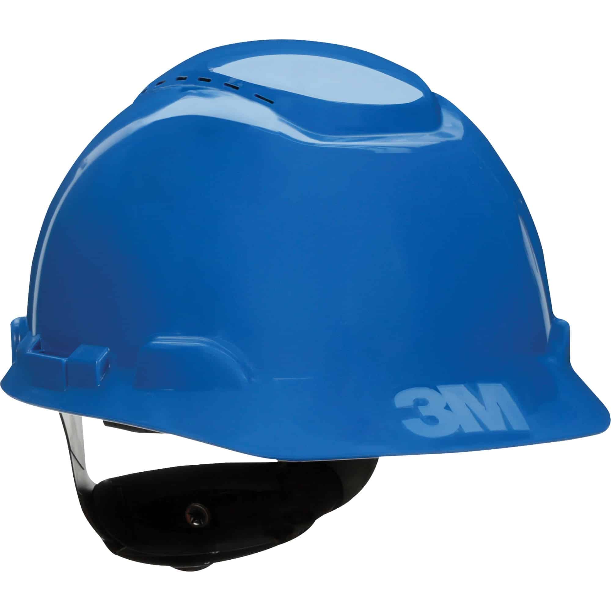 3M Vented Hardhat with Uvicator Sensor, Ratchet Suspension Blue